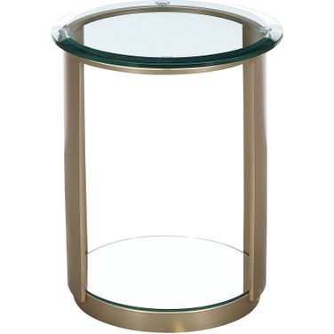Houston Round Chairside Table In Brushed Gold