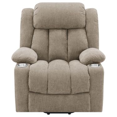 Houston Upholstered Power Lift Recliner Chair In Camel