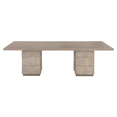 Hoyos 100 Inch Hoyos Dining Table In Light Wash and Warm Brass