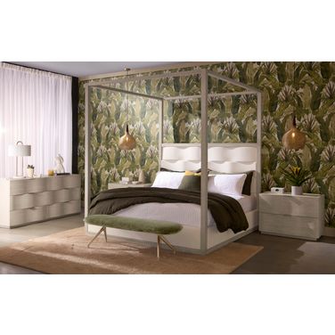 Hoyos Canopy Bedroom Set In Topaz Beige