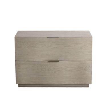 Hoyos Nightstand In Light Wash and Warm Brass