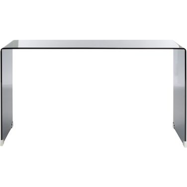 Huck Tempered Glass Console Table in Grey