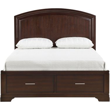 Hudson Eastern King Platform Bed with Footboard Storage In Cherry