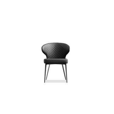 Hug Dining Armchair Set of 2 Black Powder Coated Steel Base In Jet Black