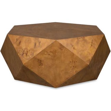 Hughes Geometric Coffee Table In Woodtone