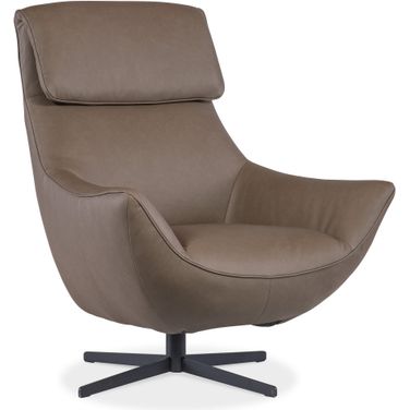 Hughes Swivel Chair In Brown