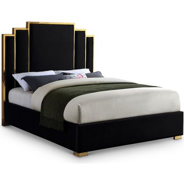Hugo Velvet King Bed In Black