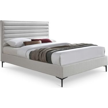Hunter Linen Textured King Bed In Cream