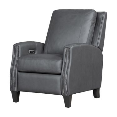 Hunter Power Cordless High Leg Recliner with Power Headrest Set of 2 In Echo Grey