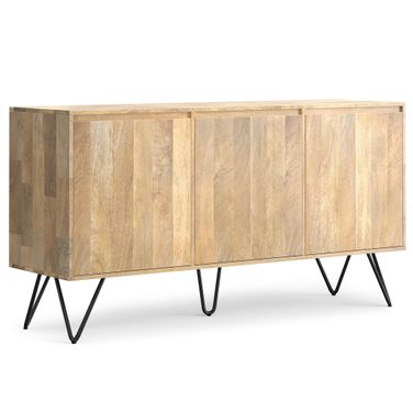 Hunter Solid Mango Wood 3 Door Sideboard Buffet In Natural