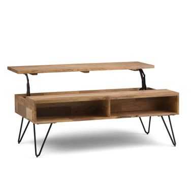 Hunter Solid Mango Wood Lift Top Coffee Table In Natural