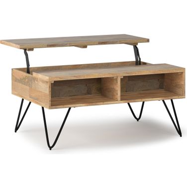Hunter Solid Mango Wood Small Lift Top Coffee Table In Natural