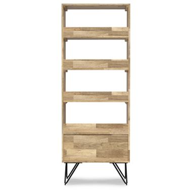 Hunter Solid Mango Wood Tall Bookcase In Natural