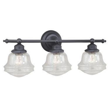 Huntley 3L Vanity Clear Glass In Oil Rubbed Bronze