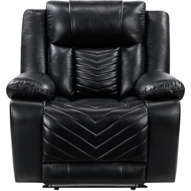 Huron Power Reclining Chair with LED and Charging Ports In Black