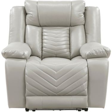 Huron Power Reclining Chair with LED and Charging Ports In Gray