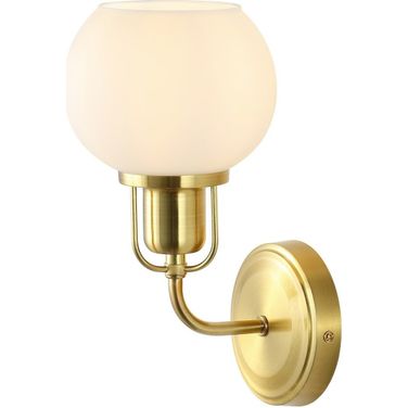 Huron Wall Sconce Set of 2 in Brass/Tan Glass