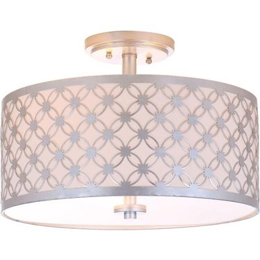 Hutch 3-Light Silver Flush Mount