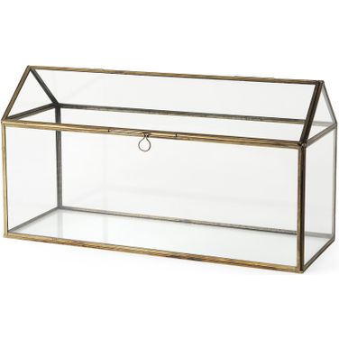 Hutt Glass Terrarium Box In Gold