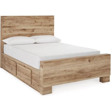 Hyanna Full Panel Bed with 2 Side Storage In Brown