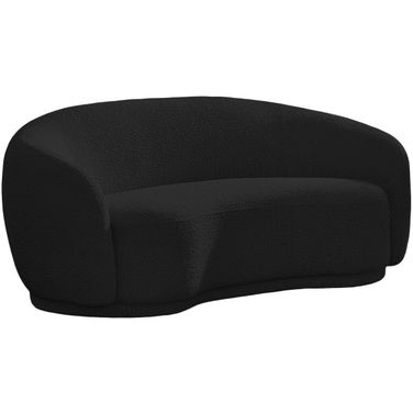 Hyde Boucle Fabric Loveseat In Black