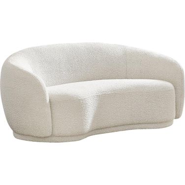 Hyde Boucle Fabric Loveseat In Cream