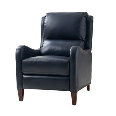 Hyde Genuine Leather Recliner In Navy