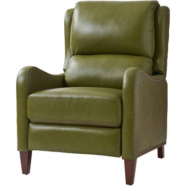 Hyde Genuine Leather Recliner In Olive