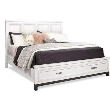 Hyde Park King Panel Storage Bed In White