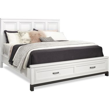 Hyde Park Queen Panel Storage Bed In White