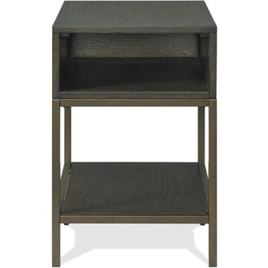 Hyde Rectangular Chairside Table In Dark Brown