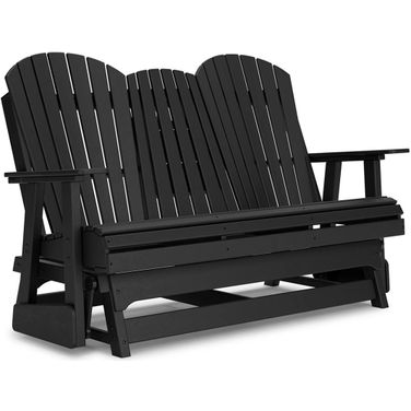 Hyland Wave Outdoor Glider Loveseat In Black