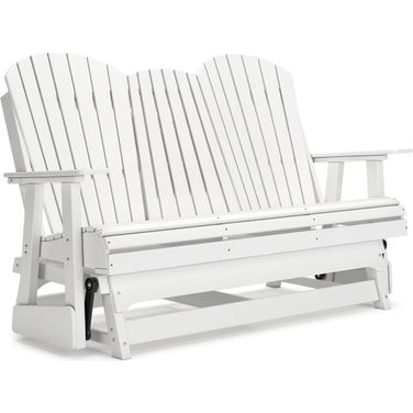 Hyland Wave Outdoor Glider Loveseat In White