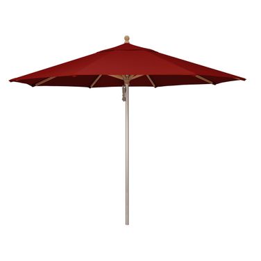 Ibiza 11' Wood and Aluminum Umbrella In Really Red