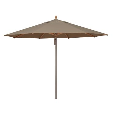 Ibiza 11' Wood and Aluminum Umbrella In Taupe