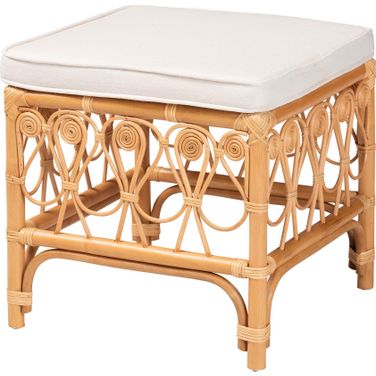 Ibiza Footstool In Natural Brown Rattan