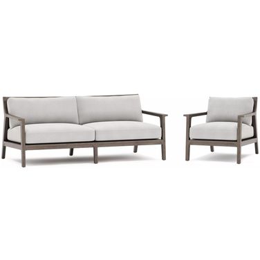 Ibiza Outdoor Conversation Set In Weathered Teak Solid