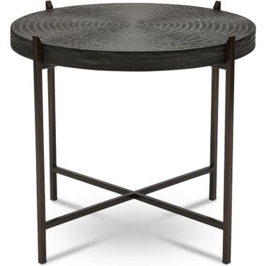 IE Series Sanskrit End Table In Antique Copper And Bronze Frame