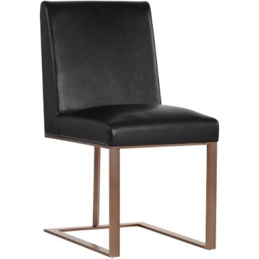 Dean Dining Chair In Antique Brass and Cantina Black