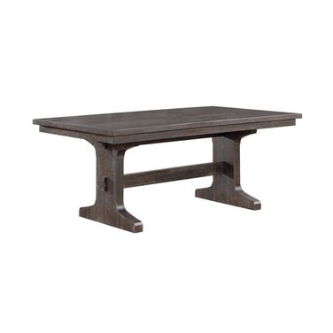 Ilya Fixed Dining Table In Rustic Brown Wood
