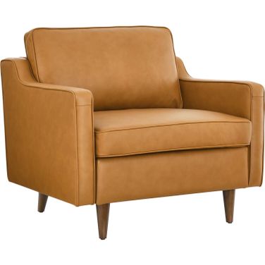 Impart Genuine Leather Arm Chair In Tan