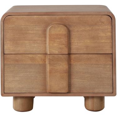 Indigo Solid Wood 2-Drawer Night Stand/End Table In Honey Finish