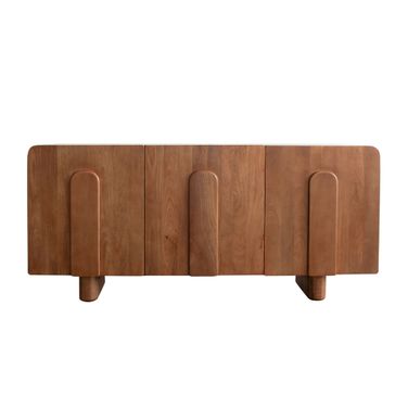 Indigo Solid Wood 3-Door Sideboard In Honey Finish