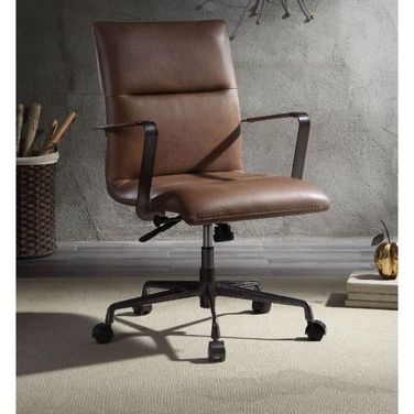 Indra Vintage Chocolate Top Grain Leather Office Chair