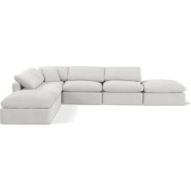 Indulge 6 Piece Modular Sectional In Cream Velvet