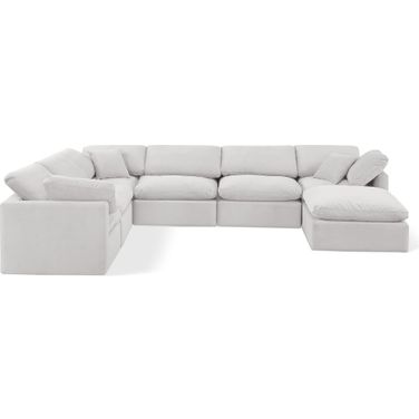 Indulge 7 Piece Modular Sectional In Cream Velvet