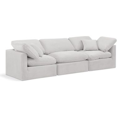 Indulge 3 Piece Modular Sofa In Cream Velvet