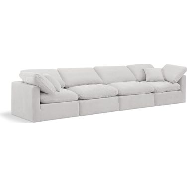 Indulge 4 Piece Modular Sofa In Cream Velvet