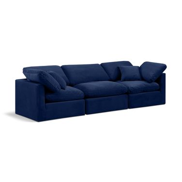 Indulge 3 Piece Modular Sofa In Navy Velvet