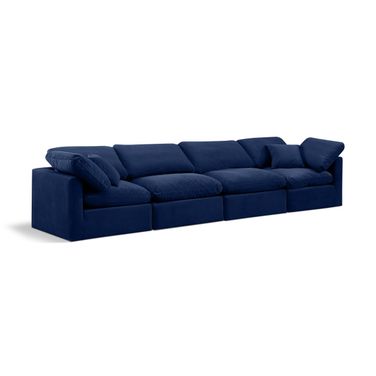 Indulge 4 Piece Modular Sofa In Navy Velvet